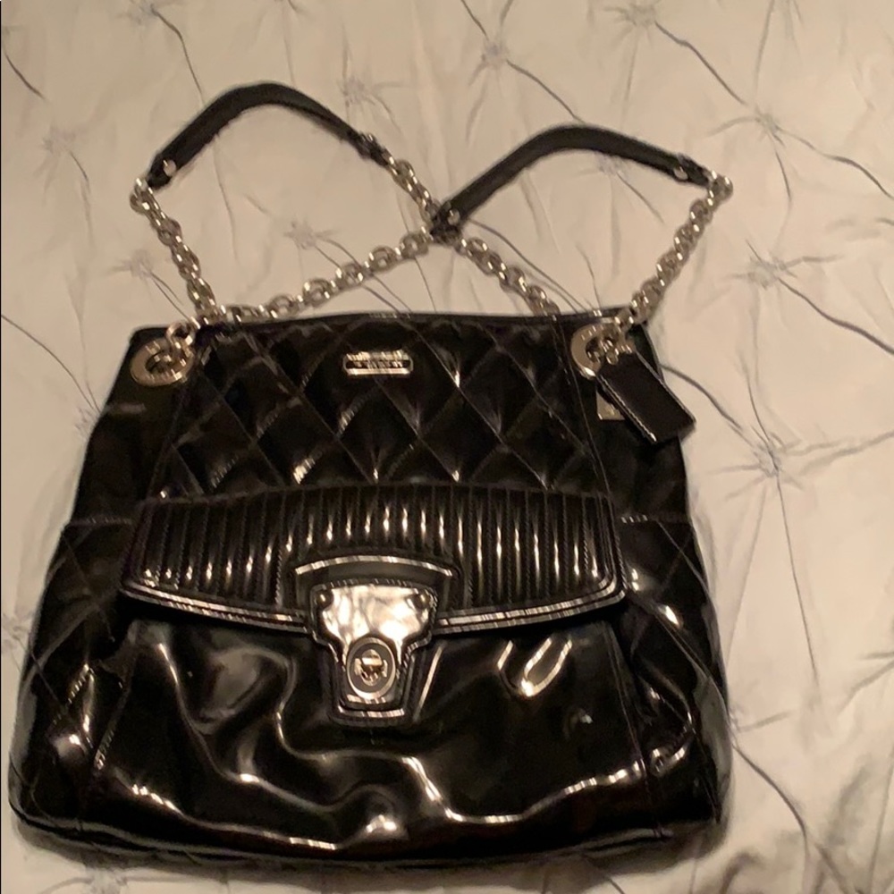 Coach bag with chain shoulder strap